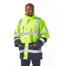 101 DROMEX Two Tone Waterproof Hi-Viz Thermal Jacket Lime/Navy Blue