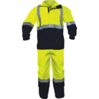 105 Rainsuit Two Tone Lime and Navy 300D Oxford PU Coated Fabric Class 2