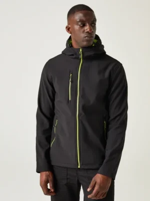 Soft Shell Jacket Lime/Black with Hood