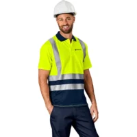 144 Surveyor Two Tone Hi Viz Reflective Golf Shirt