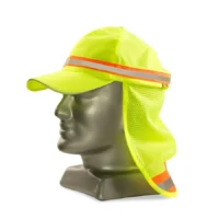 179 Reflective Baseball Hat With Neck Protector (Lime)