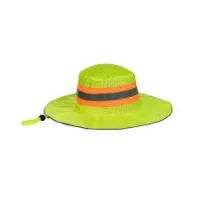 185 Brimmed Hat Lime With Reflective Tape