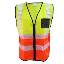 Dromex Lime or Orange Reflective Vest With Zip & ID Pouch