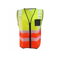 221 Dromex Lime/Orange Reflective Vest With Zip & ID