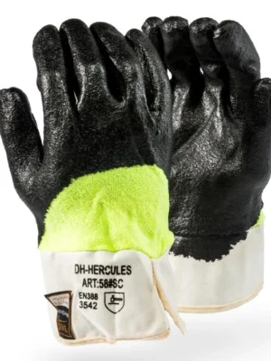 229 Taeki5 Hi Viz Nitrile Coated Safety Cuff Glove