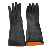 Black Industrial Rubber Glove, Smooth Palm 55cm