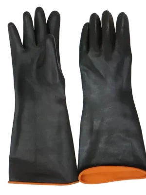 Black Industrial Rubber Glove, Smooth Palm 55cm