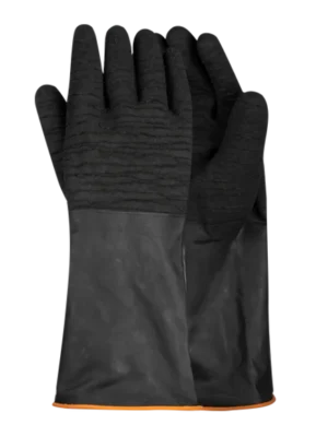 BLACK Industrial Rubber Glove Smooth Palm 35cm