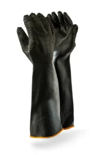 BLACK Industrial Rubber Glove Rough Palm 55cm