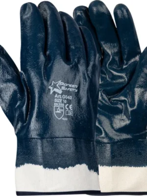 PIONEER Blue Nitrile Knit Wrist Glove