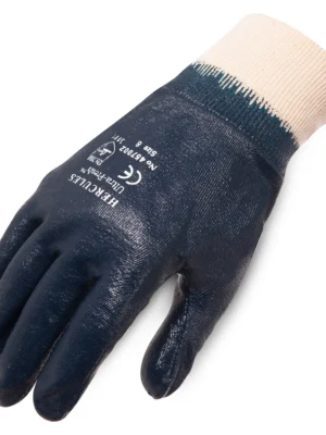 BLUE Fully Dipped Knitted Wrist (Nitrile Hercules Glove)