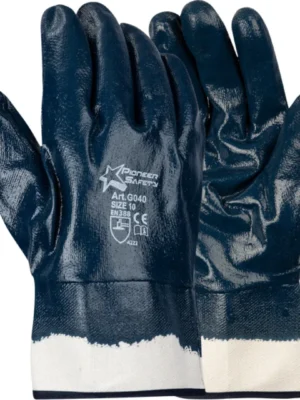 335 PIONEER Blue Nitrile Safety Cuff Glove