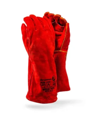 PIONEER TOUCH Welder144 Premium Cow Split Lined Welding Glove Denim Cuff