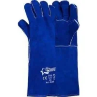 PIONEER TOUCH Welder145 Premium Cow Split Welding Glove Jersey Liner Denim Cuff