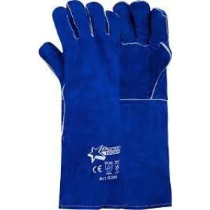 PIONEER TOUCH Welder145 Premium Cow Split Welding Glove Jersey Liner Denim Cuff