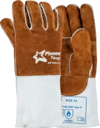 368 PIONEER TOUGH Brown Hi-Heat Welding Glove 35cm Triple Layer Fully Kevlar Stitched
