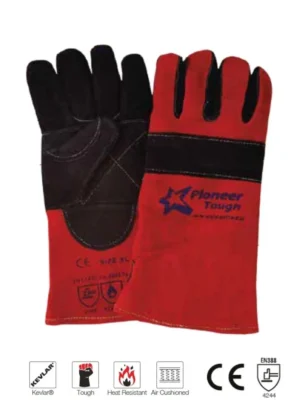 369 PIONEER TOUGH G98 Black/Red Air Cushioned Welding Glove 35cm Double Layer Fully Kevlar