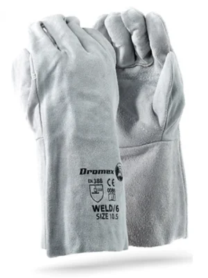 374 DROMEX Chrome Leather Double Palm Elbow Length Glove