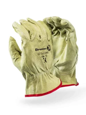 DROMEX Tan Pig Grain Keystone Glove with Yellow Trim Size 9