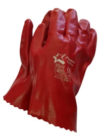 PIONEER Red PVC Glove 27cm Open Cuff