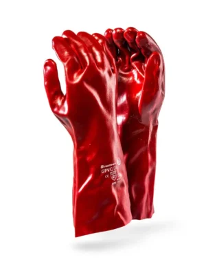 413 Heavy Duty Green Textured PVC Open Cuff Glove 27cm