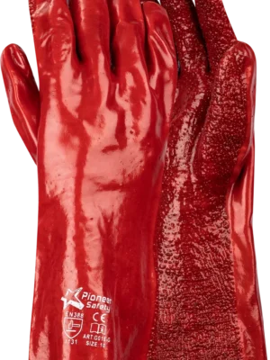 PIONEER Gorgon Brown Heavy Duty PVC Glove Knit Wrist