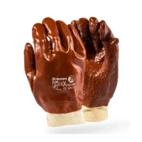 PIONEER Gorgon Brown Heavy Duty PVC Glove Open Cuff 27cm