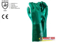 Heavy Duty Green Textured PVC Elbow Length Glove 40cm