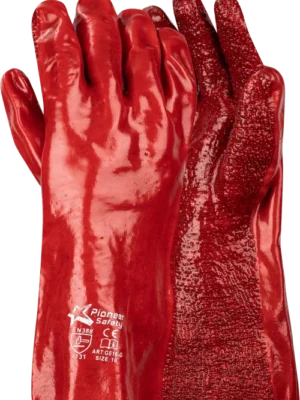 424 PIONEER Gorgon Brown Heavy Duty PVC Glove Open Cuff 35cm