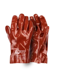 PIONEER Red PVC Glove 35cm Open Cuff Terry Palm