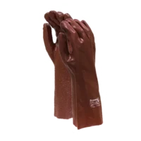 429 DROMEX Brown Rough PVC Glove 35cm Elbow Length