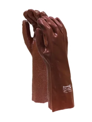 DROMEX Brown Rough PVC Glove 35cm Elbow Length