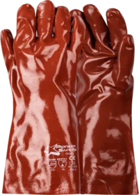 PIONEER Orange Foam PVC Glove 27cm Open Cuff