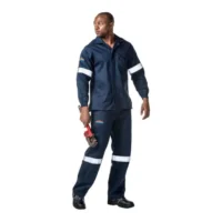 DROMEX D59 Navy Blue Flame & Acid Overalls with Reflective