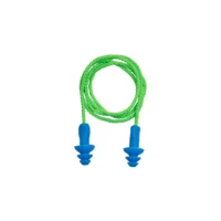 Blue Mushroom Reusable Earplug with Green Cord (SNR29)