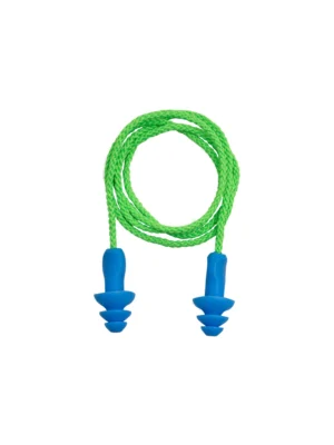 Blue Mushroom Reusable Earplug with Green Cord (SNR29)