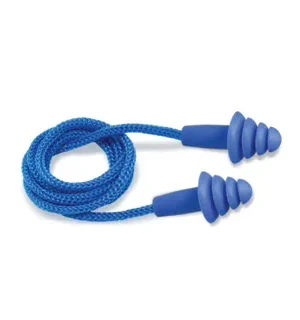 Blue Reusable Earplug Corded with Metal Detector 100 Per Box SNR32DB MOQ 2000