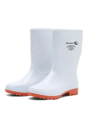 DROMEX Calf Length Ladies Lite Gum Boot, Sizes 3-9 - White and Red