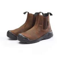 DROMEX Crazy Horse Leather Chelsea Boot Black - Black/Brown - Size 3 to 13