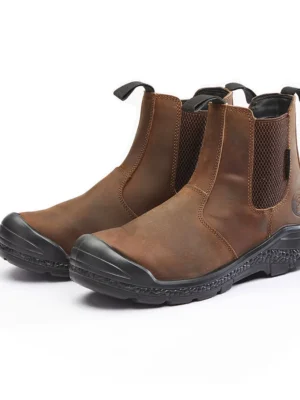 560 DROMEX Crazy Horse Leather Chelsea Boot Black - Black/Brown - Size 3 to 13