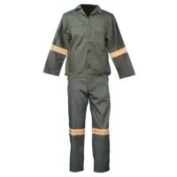 Green Acid Resistant Conti Suits with Reflective Tape