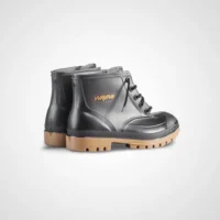 Egoli Men's Ankle Length Gumboot STC Black with Laces