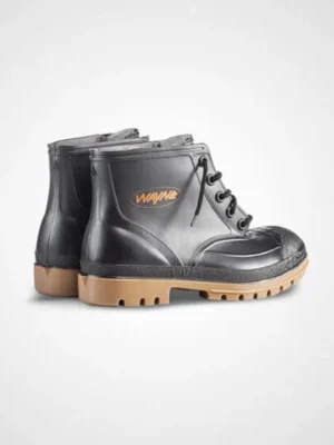 Egoli Men's Ankle Length Gumboot STC Black with Laces