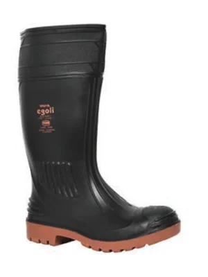 Egoli 1 Knee Length Boots Black Upper with Toffee Sole (Without STC) SABS Approved