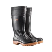 616 Egoli Men's Knee Length Gumboot STC Black/Toffee SABS Approved