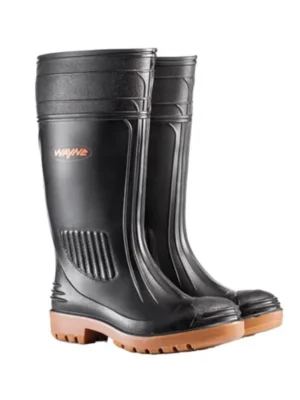 616 Egoli Men's Knee Length Gumboot STC Black/Toffee SABS Approved