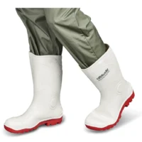 Hygiene White Gumboot Non-Steel Toe Cap with Red Sole