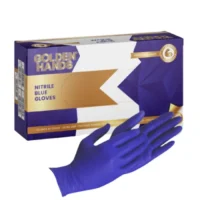 719 Cool Blue Nitrile Medical Examination Golden Hands Powder Free Box of 100 Gloves (only sold in cartons of 10 per size)